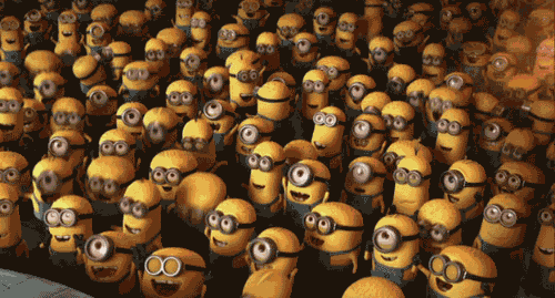 excited minions gif