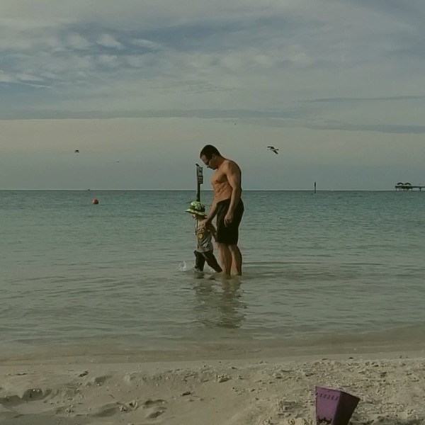 I took my shirt off at the beach