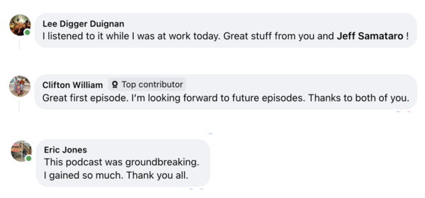 Podcast Feedback From Our Listeners...