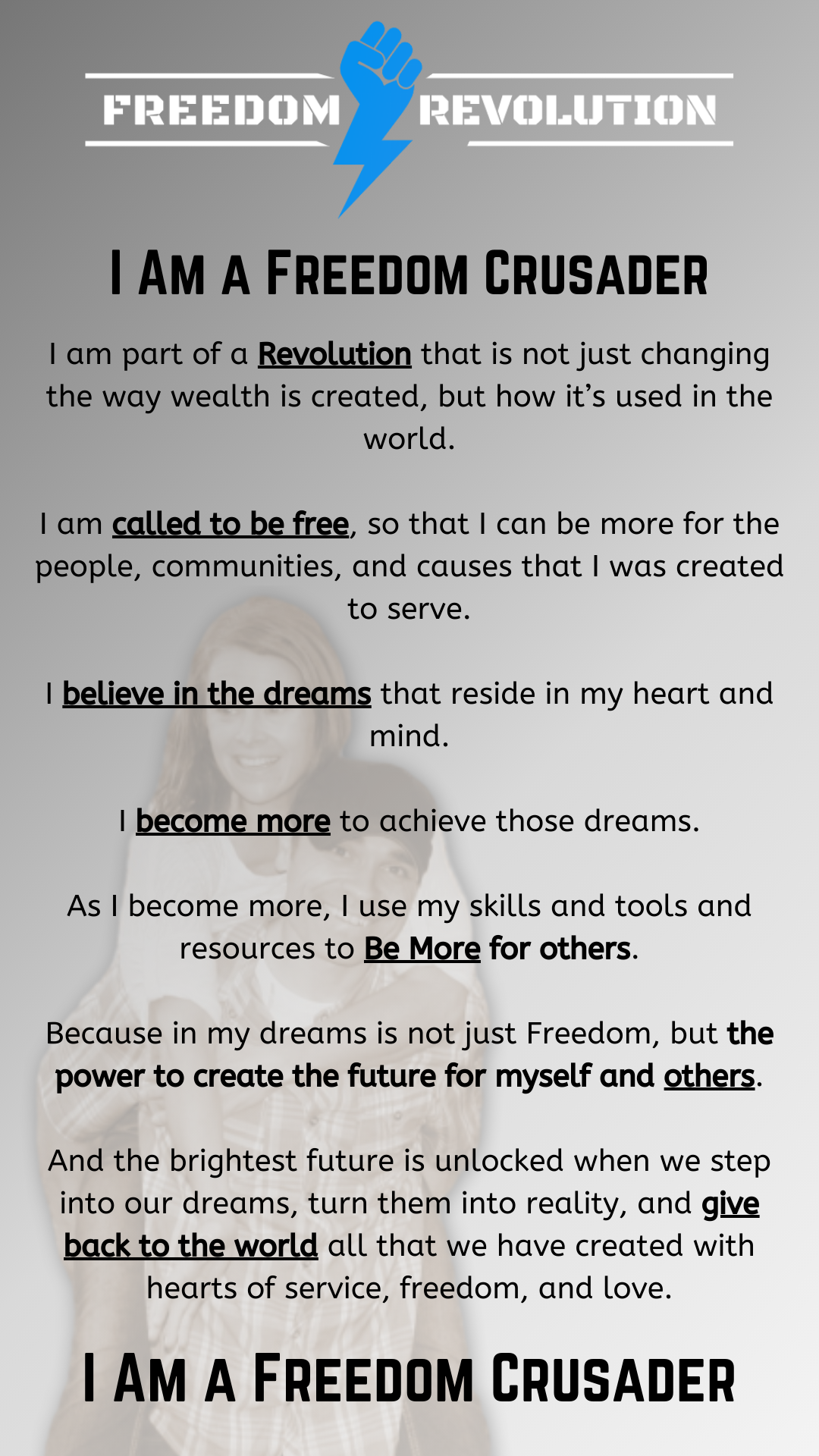 Nick Bramble's Manifesto